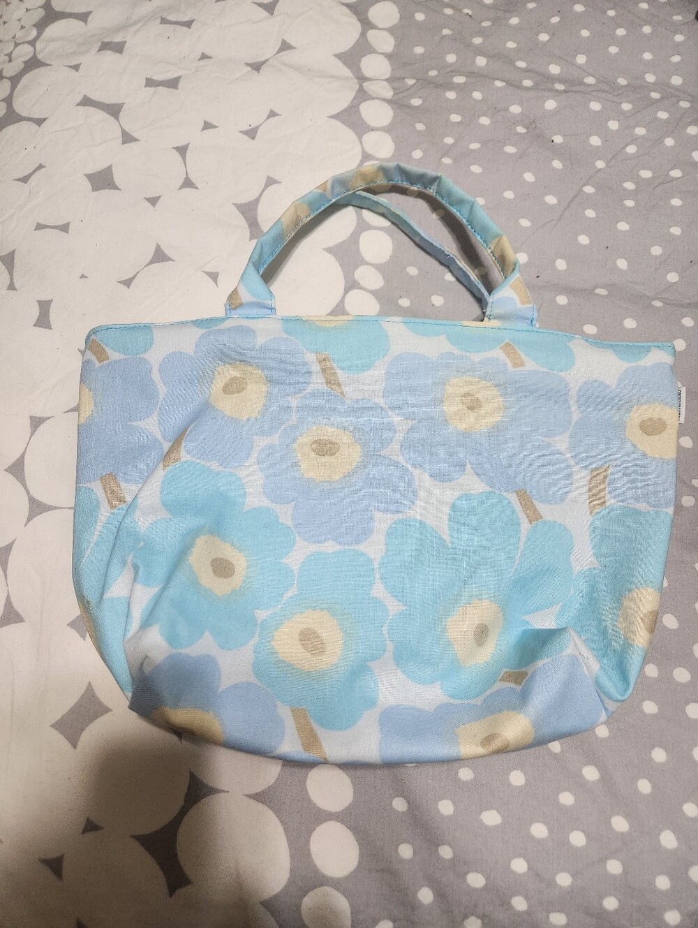 Marimekko Vintage light Blue Unikko Poppy Bag - Picture 5 of 6